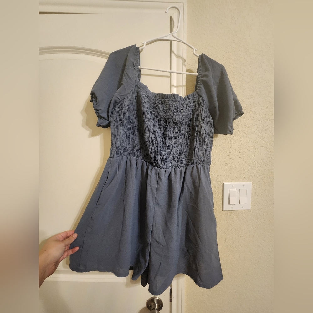 Women's Slate Blue/Grey Romper L